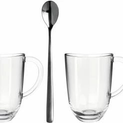 Leonardo 2 Latte Macchiato Tassen NAPOLI 380 Ml + 2 Löffel