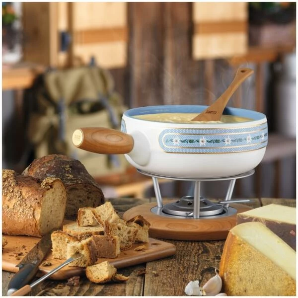 Kuhn Rikon Rechaud Kirschholz Mit Silberbrenner – Bild 2