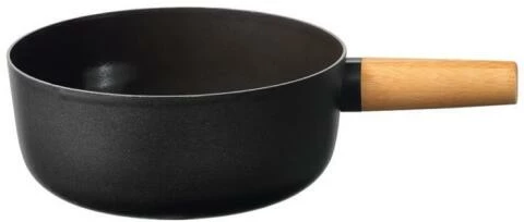 Stöckli Käsefondue-Caquelon Emotion Mit Holzgriff, Schwarz 23 Cm / 3,3 L
