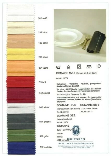 Schlitzer Leinen Tischdecke Domaine In Weiß 130 X 170 Cm – Bild 2