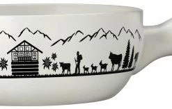 Spring Fondue Caquelon Montana In Weiß/schwarz